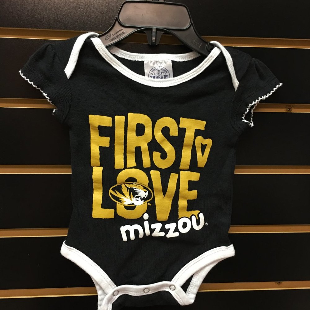2/$12 💥♻ Rivalry Threads Missouri Mizzou Tigers Black Onesie | Size NB-3m | 043
